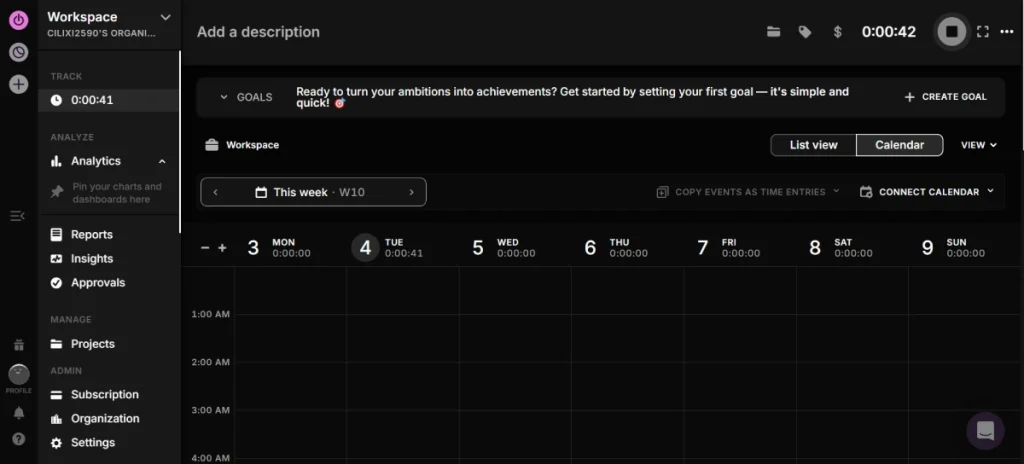 Toggl Track Dashboard