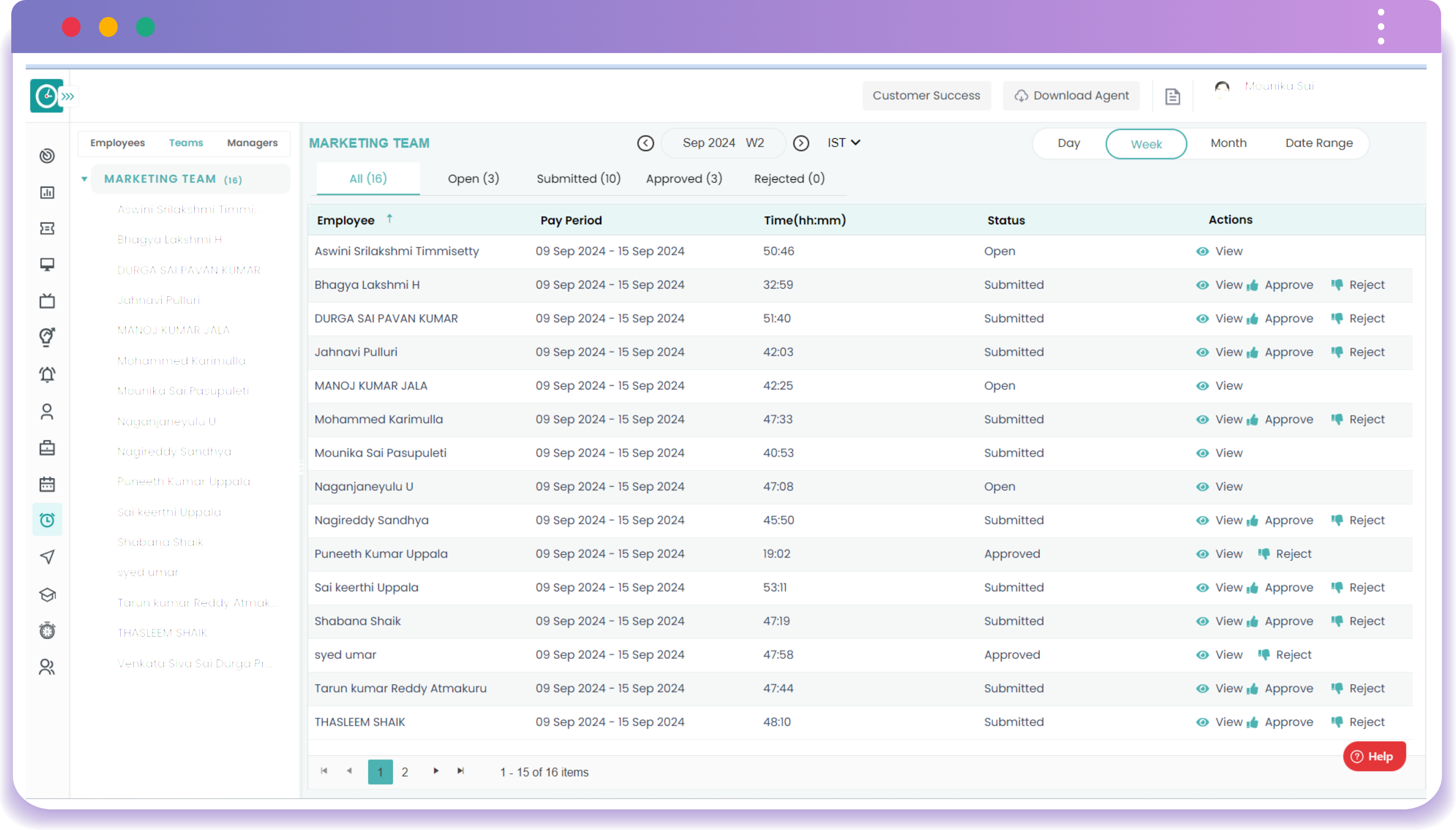 Timesheet Reports Dashboard