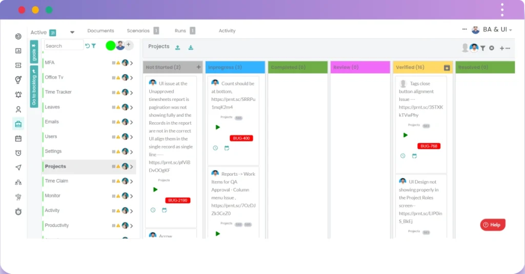 Time Champ dashboard