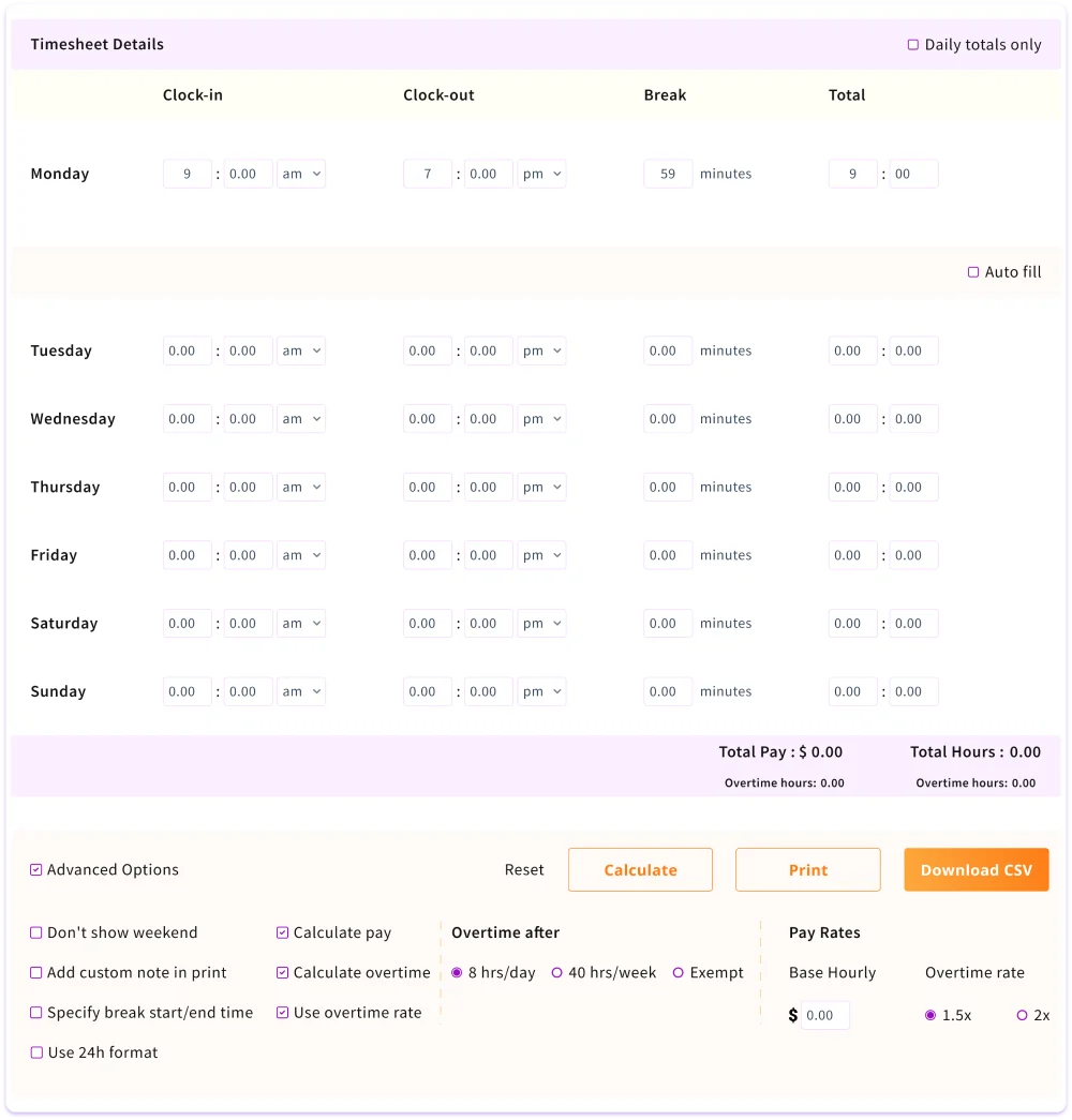 overtime calculator